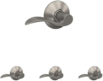 Enhance Home Security with Schlage F10 V Acc 619 Passage Locks - Pack of 4 in Satin Nickel
