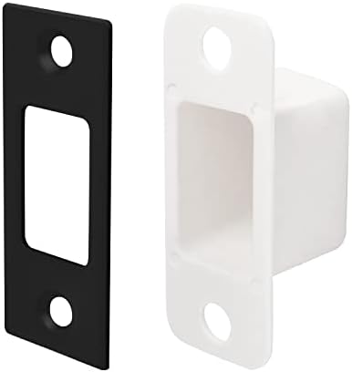 NUK3Y Deadbolt Strike Plate Square Corner Matte Black 1-18 x 2-34