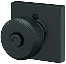 Modern Bowery Knob with Collins Trim Door Lock Schlage F40 BWE 622 COL Matte Black