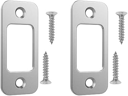 JIOTAR Deadbolt Strike Plate 1 x 2-14 Satin Nickel 2 Pack
