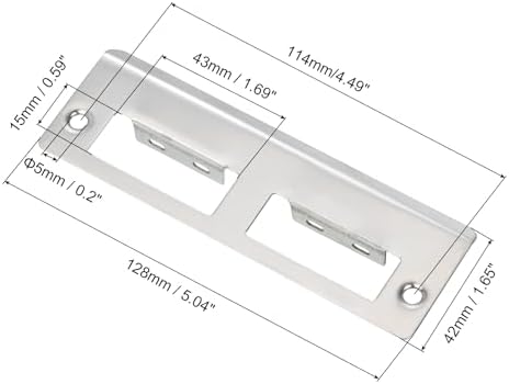 128mm X 42mm 201 Stainless Steel Latch Strike Plate for Door Frame