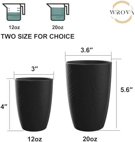 8-Piece Wheat Straw Cups Reusable Healthy Tableware