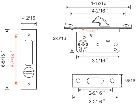 Hoconnie 63 Privacy Pocket Door Lock with Anti-Corrosion Matte Black