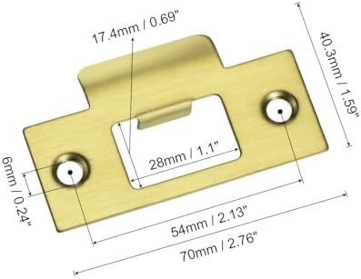 Gold-Plated 3-Piece Stainless Steel Door Strike Plate