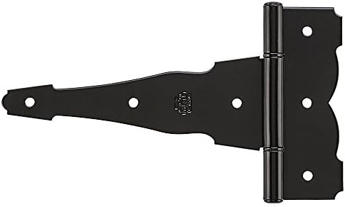 National Hardware N109-037 SPB841 Black Ornamental T Hinge - 8 Inch with WeatherGuard Protection