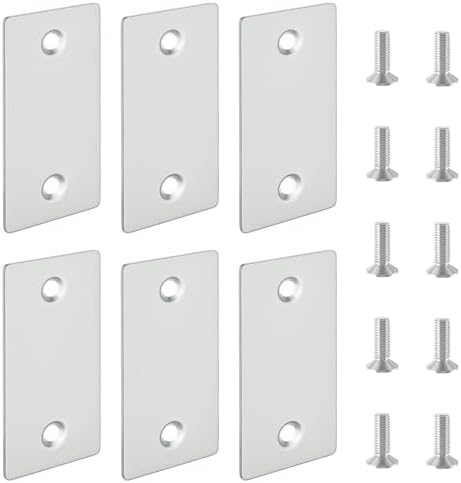 JIOTAR Deadbolt Cover Plate Door Hole Cover 1-18-Inch Gray Finish 6-Pack with Optional Screws