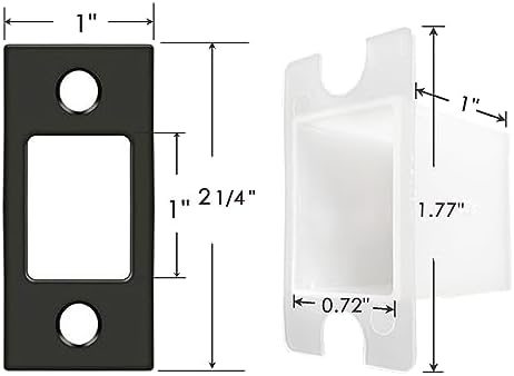 Stainless Steel Deadbolt Strike Plate Set 3Pack