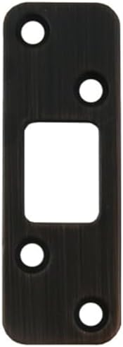 Stone Harbor Hardware Round Corner Deadbolt Strike Plate in Vintage Bronze