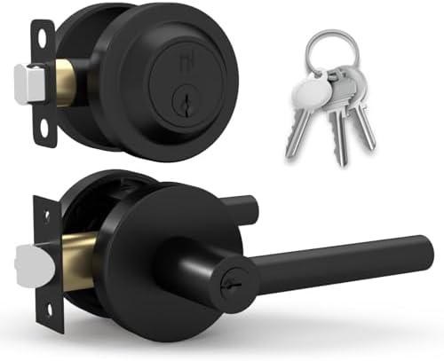 Mega Handles RAEGEN Door Deadbolt Set Matte Black