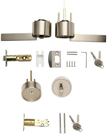 Modish Zero Gravity Urban Entry Lever Door Handle Set Front Office Use Heavy Duty Satin Nickel Finish