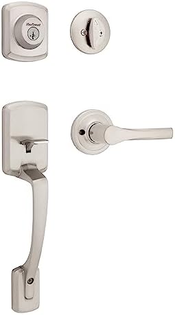 Kwikset Henley Front Door Lock Handle and Deadbolt Set - Smart Key Security Durable with Microban Protection