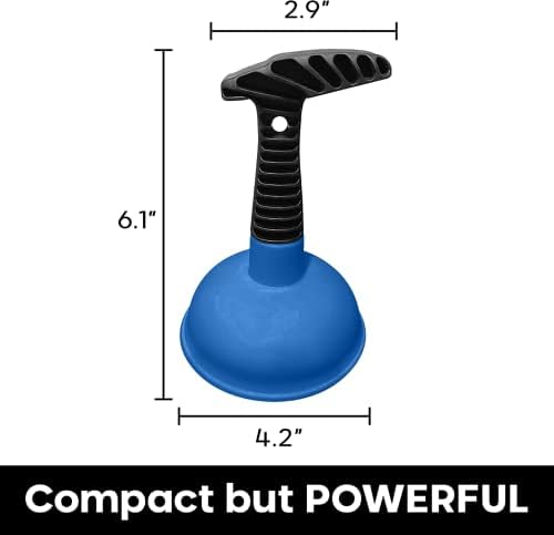 Powerful Compact Sink Plunger for Easy unclogging in Bathroom Shower and Sink