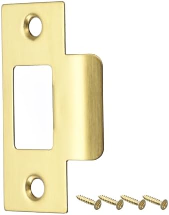 Uxcell Door Strike Plate 70mm x 403mm 304 Stainless Steel Latch Deadbolt Plate for Door Frame Jamb Gold