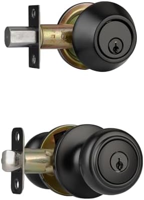 Matte Black Door Knobs for Bedroom Security