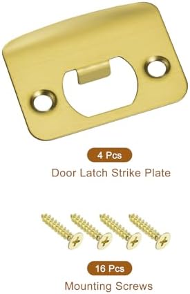 Stainless Steel Door Strike Plate Set of 4 Gold