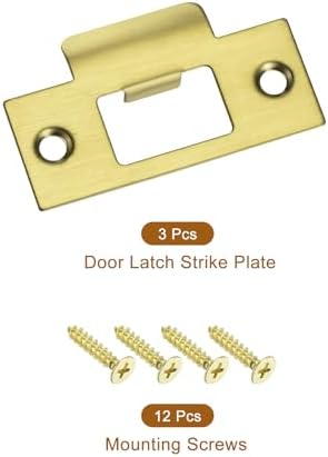 Gold-Plated 3-Piece Stainless Steel Door Strike Plate