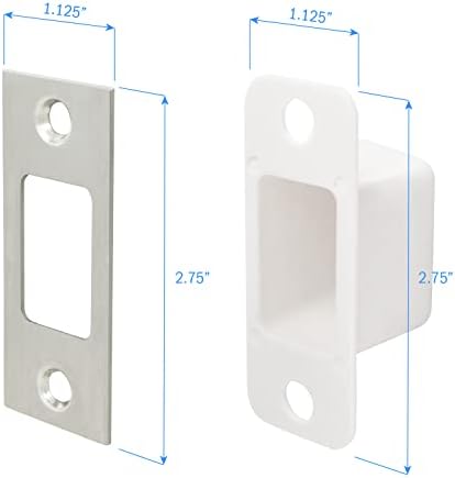 Nuk3Y Deadbolt Strike Plate Square Corner Stainless Steel with DustBox