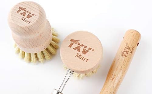 Eco-Friendly Kitchen Cleaning Set - Set of 5 Natural Wooden Brushes
