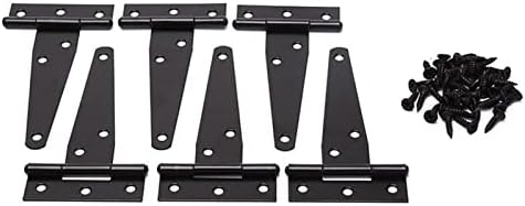 T-Hinges 4-Inch Rust-Resistant Hinges Set 6PCS for Gates Toolboxes Sheds and More