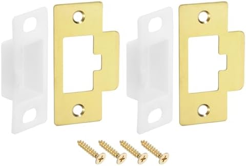 2-Set Door Strike Plate Stainless Steel 40mm x 70mm Gold