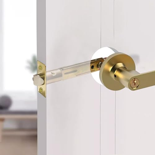 5 Backset Entry Door Latch Polished Brass Durable Entry System