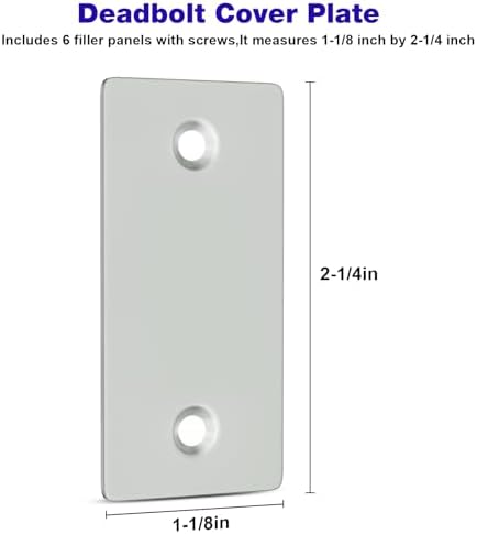 JIOTAR Deadbolt Cover Plate Door Hole Cover 1-18-Inch Gray Finish 6-Pack with Optional Screws