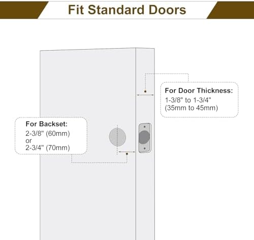 HOSOM Entry Door Knob and Single Cylinder Deadbolt Set Matte Black 1-Pack