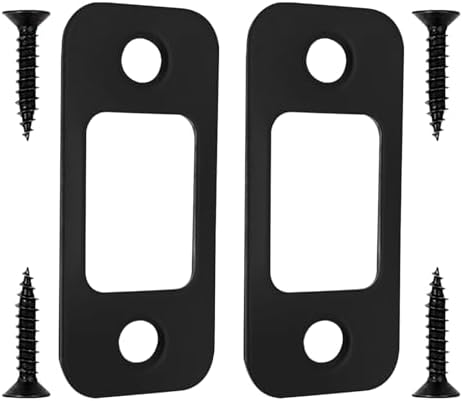 EMVANV2 PCS Deadbolt Strike Plate Round Corner Design 1 x 2-14 Door Backplate Black