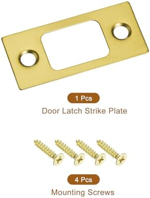 Durable stainless steel door strike plate for door jamb reinforcement Replacement for broken strike plates Gold finish