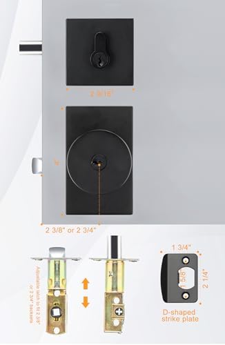 GoldenWarm Black Door Knobs with Deadbolt Entry Door Lock Set