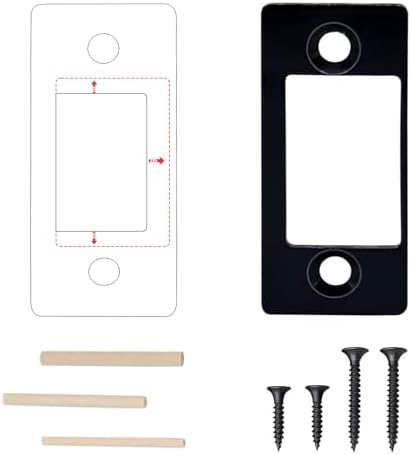 Enprotty Deadbolt Strike Plate 1 Black Large Hole Narrow Edge Frame Striker