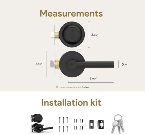 Mega Handles RAEGEN Door Deadbolt Set Matte Black