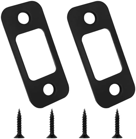 EMVANV2 PCS Deadbolt Strike Plate Round Corner Design 1 x 2-14 Door Backplate Black