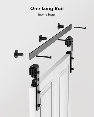 Heavy Duty 36 Bifold Barn Door Hardware Kit - Durable and Smooth-Closing Track for 16 Closet Doors