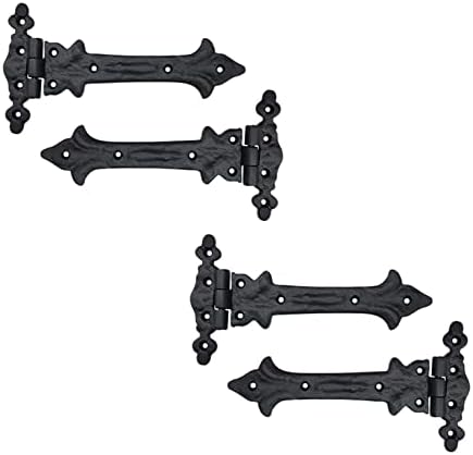 Adonai Hardware Adonijah Antique Cast Iron T Hinge 79 x 4 Pack Matte Black