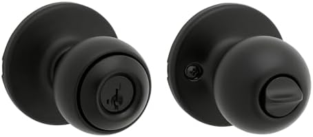 Kwikset Secure Keyed Entry Door Knob with Lock and Key Matte Black SmartKey