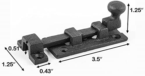 FF-Style 35in Wrought Iron Slide Bolt Door Latch