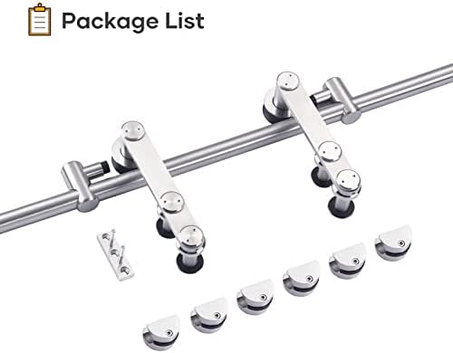 EaseLife 8 FT Stainless Steel Sliding Barn Door Track Kit Heavy Duty Anti-Rust Slide Smoothly Quietly Easy Install