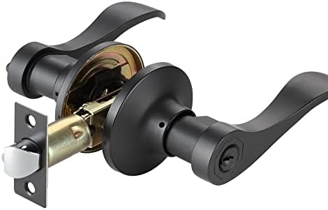 VEEBELL Stainless Steel Deadbolt Strike Plate - Attractive Black Design