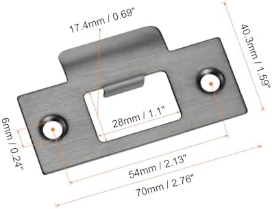 Uxcell 3Pcs Door Strike Plate 70x40mm Stainless Steel Deadbolt Replacement