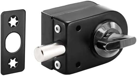 Secure Glass Door Lock - 039-047 Thick Black B105 No Drill Anti-Corrosion
