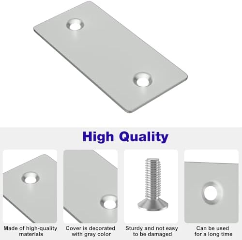 JIOTAR Deadbolt Cover Plate Door Hole Cover 1-18-Inch Gray Finish 6-Pack with Optional Screws