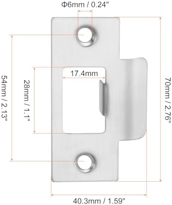 RxSSS U Xenus 2 Set Door Strike Plate Replacement Stainless Steel for Latch Reinforcement Silver