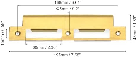 Safe Door Lookup195mm x 48mm Door Strike Plate - Durable 201 Stainless Steel Latch Replacement for Home or Office Use