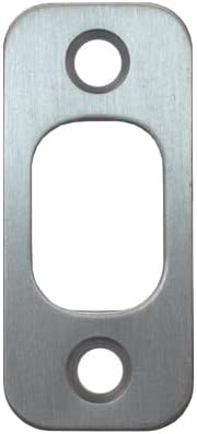 1 x 2-14 Round Corner Deadbolt Strike Plate Stone Harbor Hardware Satin Chrome