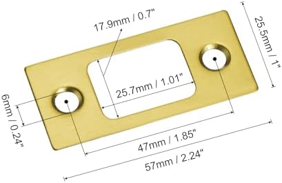 Durable stainless steel door strike plate for door jamb reinforcement Replacement for broken strike plates Gold finish