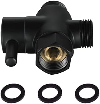 3-Way Brass Diverter Valve Matte Black