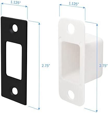 NUK3Y Deadbolt Strike Plate Square Corner Matte Black 1-18 x 2-34