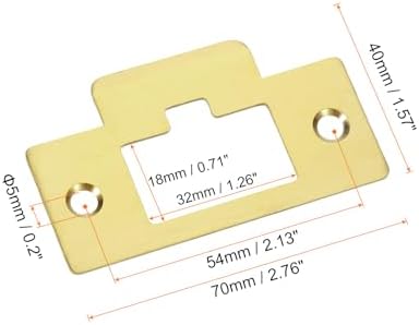 2-Set Door Strike Plate Stainless Steel 40mm x 70mm Gold