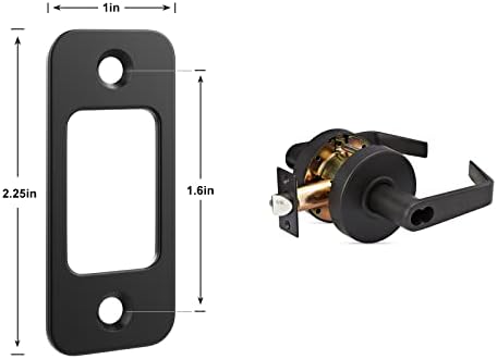 Black and Brushed Nickel Durable Deadbolt Strike Plate 2-Pack